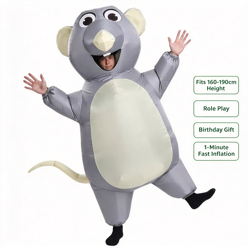 Party Games For Adults And Kids - Costume da topo grigio gonfiabile per